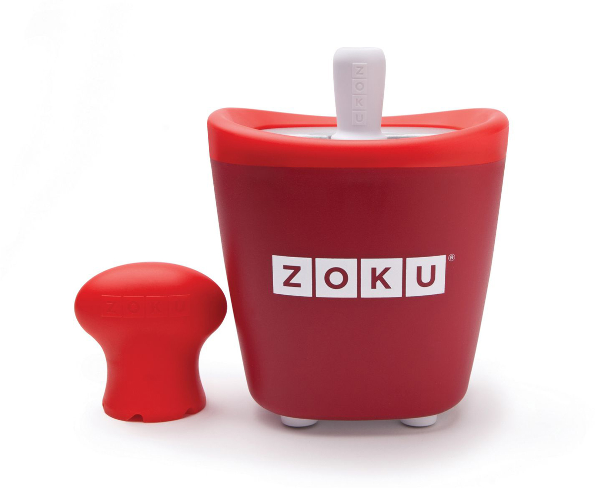 Набор для приготовления мороженого Zoku Single Quick Pop Maker, цвет: красный, 60 мл. ZK110-RDZK110-RD Набор для приготовления мороженого Zoku Single Quick Pop Maker, цвет: красный, 60 мл. ZK110-RDZK110-RDС компактной и удобной формой Quick Pop Maker можно приготовить домашний фруктовый лед из полностью натуральных ингредиентов. В набор помимо формы для мороженого входят три палочки, а к ним три небольших поддона для капель и съемная насадка. Как использовать:1. Поместите пустую форму в морозильную камеру на 24 часа. Форма должна быть абсолютно сухой и располагаться вертикально.2. Через сутки вытащите форму из морозилки и вставьте в нее палочки. Залейте охлажденный сок в емкость до отметки. Через 7-10 минут фруктовый лед готов.3. Поместите съемную насадку на палочку и закрутите по часовой стрелке до упора. Когда ручка начнет свободно крутиться, смените направление и откручивайте против часовой стрелки, чтобы вытащить мороженое из формы.Объем одной емкости - 60 мл. Форма не содержит вредных примесей и бисфенола-А. Устройство работает без электричества и позволяет приготовить до 3 порций от одной заморозки. Моется вручную. Не используйте простую и газированную воду или полностью пресные напитки без сахара в приборе Quick Pop. В результате использования воды или напитков без сахара будет крайне тяжело достать продукт из прибора, а также можно повредить насадку или палочку.