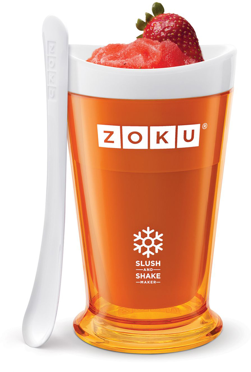 Форма для холодных десертов Zoku Slush & Shake, цвет: оранжевый, 240 мл. ZK113-ORZK113-OR Форма для холодных десертов Zoku Slush & Shake, цвет: оранжевый, 240 мл. ZK113-ORZK113-ORФорма Slush & Shake позволит вам насладиться натуральными холодными десертами: сорбетами, молочными коктейлями, фруктовыми соками и даже замороженными алкогольными напитками собственного приготовления! В набор входят внутренняя форма для предварительной заморозки, внешний защитный корпус и специальная ложка. Создавайте невероятные вкусовые сочетания, смешивая различные фрукты, домашние соки, молоко, шоколад, кофе и другие ингредиенты. Как использовать: 1. Поместите внутреннюю пустую форму в морозильную камеру на восемь и более часов. Форма должна быть абсолютно сухой и располагаться вертикально.2. Через восемь часов верните её в защитный корпус и залейте охлажденный напиток до отметки. 3. Сразу начинайте перемешивать массу с помощью специальной ложки. Не давайте краям примерзнуть к форме. Через 7-10 минут ваш десерт готов. Объем - 240 мл. Не содержит вредных примесей и бисфенола-А. Не подходит для использования в микроволновой печи. Моется вручную.