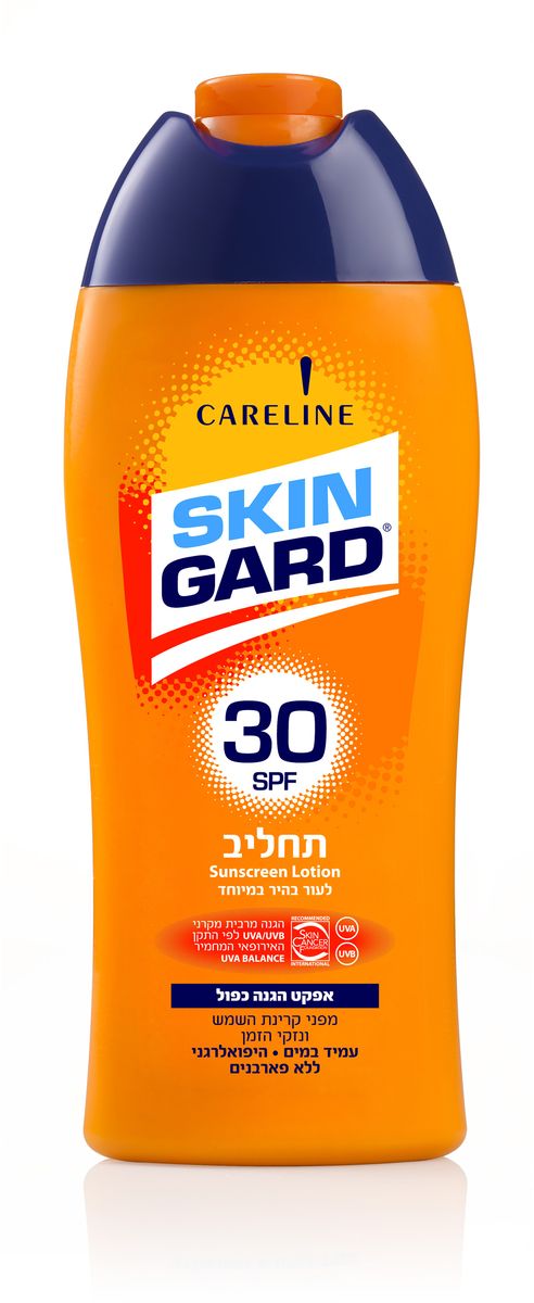 Skin Gard Солнцезащитный лосьон для тела SPF 30, 250 мл1004005 Skin Gard Солнцезащитный лосьон для тела SPF 30, 250 мл1004005Лосьон для тела с SPF 30 создаёт водонепроницаемое покрытие, защищает кожу от ожогов и разрушения клеток ДНК.Обеспечивает «Total Block» от всех видов UV излучений.Контролирует выработку меланина, препятствует образованию и разрастанию пигментных пятен, борется с обезвоженностью кожи.Превосходно удерживает влагу на поверхности кожи, смягчает и снимает чувство «стянутой кожи». Лосьон имеет приятную, быстро впитывающуюся текстуру, которая не оставляет после себя липких и жирных следов. «Рекомендовано Skin Cancer Foundation»(Международный фонд по борьбе с онкологией).Это означает, что эта продукция соответствует самым жестким критериям безопасности и эффективности.