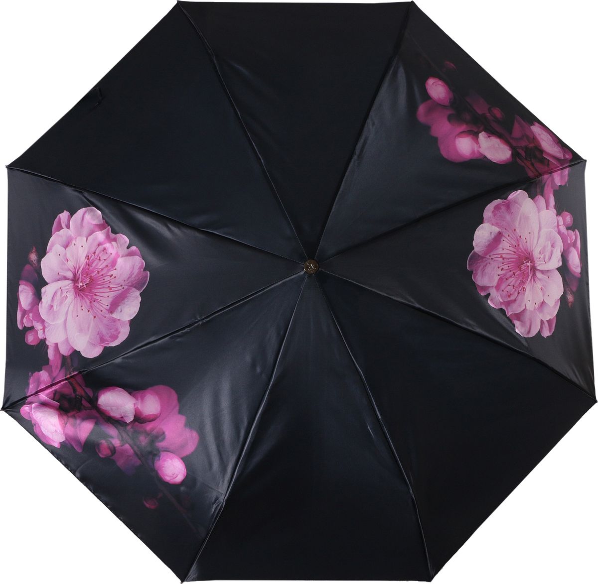 Зонт женский Trust, автомат, 3 сложения, цвет: черный, розовый. 30472-11