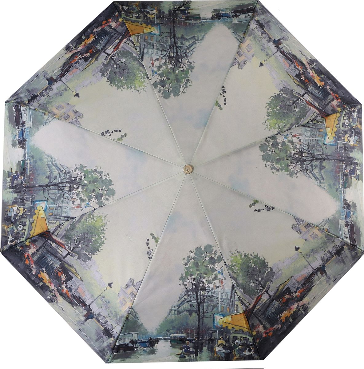 Зонт женский Trust, автомат, 3 сложения, цвет: бежевый, зеленый, желтый. 30475-77