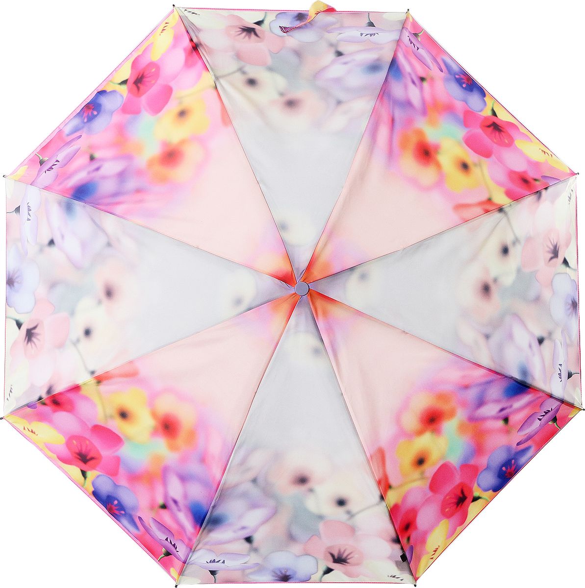 Зонт женский Airton, автомат, 3 сложения, цвет: розовый, белый, желтый. 3916-655