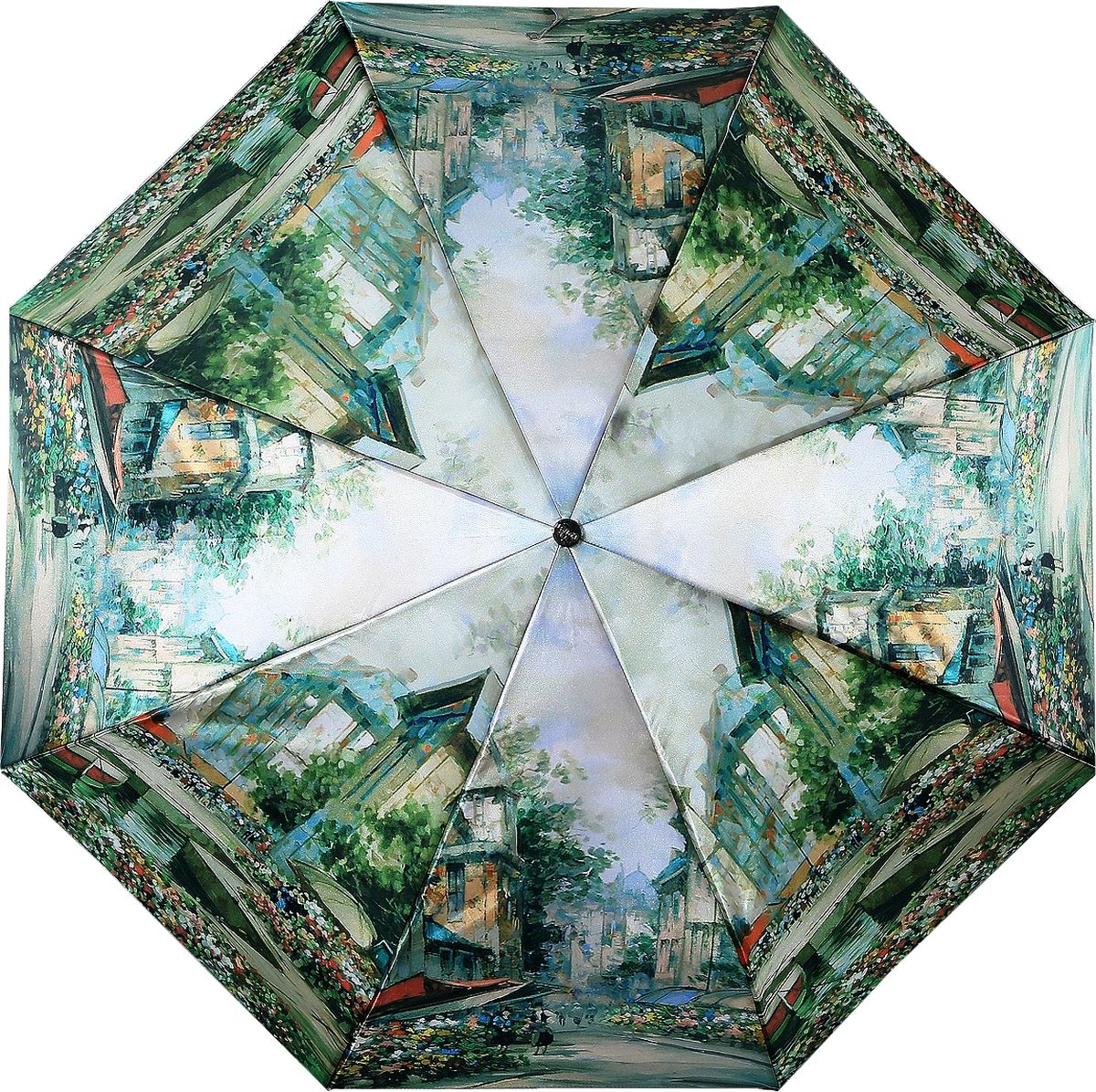 Зонт женский Trust, автомат, 4 сложения, цвет: зеленый, белый, красный. 42372-107
