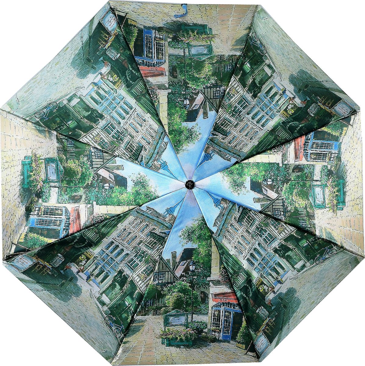 Зонт женский Trust, автомат, 4 сложения, цвет: зеленый, белый, голубой. 42372-19