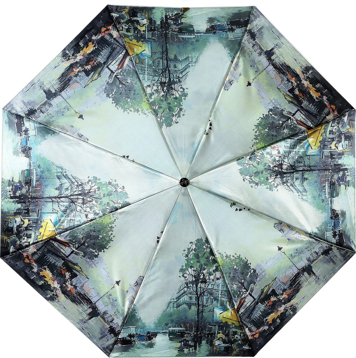 Зонт женский Trust, автомат, 4 сложения, цвет: бежевый, зеленый, желтый. 42372-77