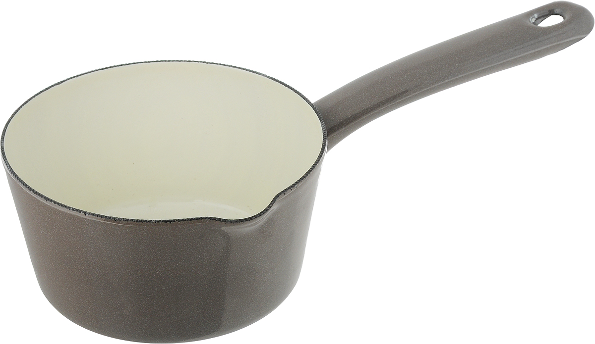 Ковш эмалированный Metalac Posude Majestic, цвет: серый, 0,5 л147262 Ковш эмалированный Metalac Posude Majestic, цвет: серый, 0,5 л147262Ковш Metalac Posude Majestic выполнен из качественной стали с эмалированным покрытием. Стеклоэмаль инертна и устойчива к пищевым кислотам, не вступает во взаимодействие с продуктами и не искажает их вкусовые качества. Эмалевое покрытие, являясь стекольной массой, не вызывает аллергию и надежно защищает пищу от контакта с металлом. Прочный стальной корпус обеспечивает эффективную тепловую обработку пищевых продуктов и не деформируется в процессе эксплуатации. Ковш оснащен стальной ручкой с отверстием для подвешивания и удобным небольшим носиком. Ковш пригоден для использования на газовых, электрических, стеклокерамических, индукционных плитах. Можно мыть в посудомоечной машине.Высота стенки: 6,5 см. Длина ручки: 13 см.