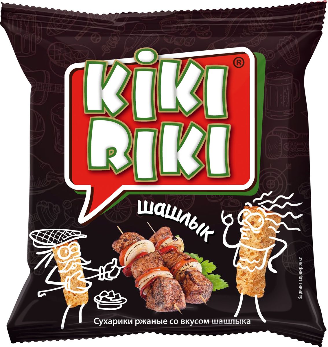 Kikiriki Сухарики ржаные, шашлык, 100 г4760156030202 Kikiriki Сухарики ржаные, шашлык, 100 г4760156030202Сухарики ржано-пшеничные со вкусом шашлыка.