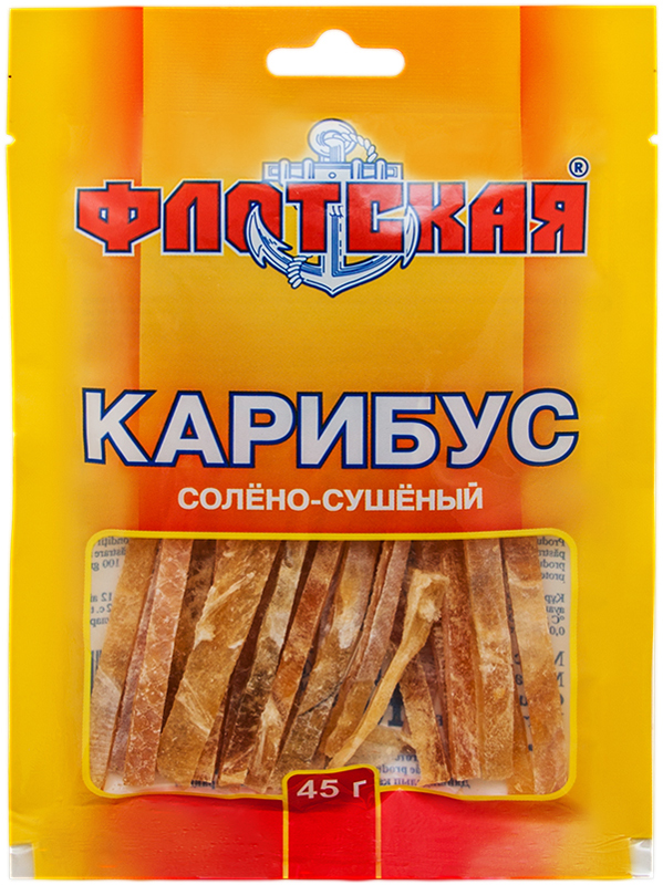 Флотская карибус солено-сушеный, 45 г335 Флотская карибус солено-сушеный, 45 г335Флотская - правильная закуска к пенному!