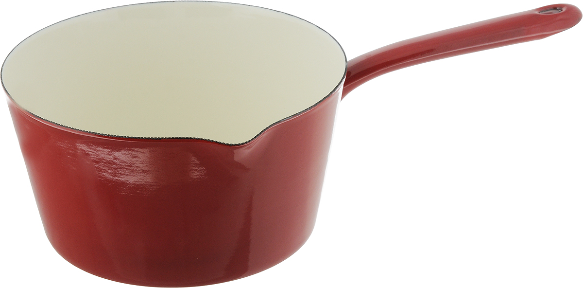 Ковш эмалированный Metalac Posude Majestic, цвет: красный, 2,5 л147348 Ковш эмалированный Metalac Posude Majestic, цвет: красный, 2,5 л147348Ковш Metalac Posude Majestic выполнен из качественной стали с эмалированным покрытием. Эмалированная посуда инертна и устойчива к пищевым кислотам, не вступает во взаимодействие с продуктами и не искажает их вкусовые качества. Эмалевое покрытие, являясь стекольной массой, не вызывает аллергию и надежно защищает пищу от контакта с металлом. Кроме того, такое покрытие долговечно, оно устойчиво к механическому воздействию, не царапается и не сходит. Прочный стальной корпус обеспечивает эффективную тепловую обработку пищевых продуктов и не деформируется в процессе эксплуатации. Ковш оснащен стальной ручкой с отверстием для подвешивания и небольшим удобным носиком. Ковш пригоден для использования на газовых, электрических, стеклокерамических, индукционных плитах. Нельзя мыть в посудомоечной машине.Длина ручки: 16 см.