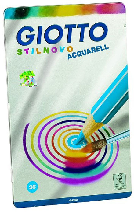 Giotto Набор цветных акварельных карандашей Scat Metallo Круги 36 цветов256400_круги Giotto Набор цветных акварельных карандашей Scat Metallo Круги 36 цветов256400_кругиНабор цветных акварельных карандашей Giotto Scat Metallo изготовлен из сертифицированной древесины. Карандаши легко и экономично затачиваются, не крошатся. Яркие, насыщенные цвета, максимально мягкое рисование и идеальное размытие водой. На корпусе карандаша имеется место для персонализации.