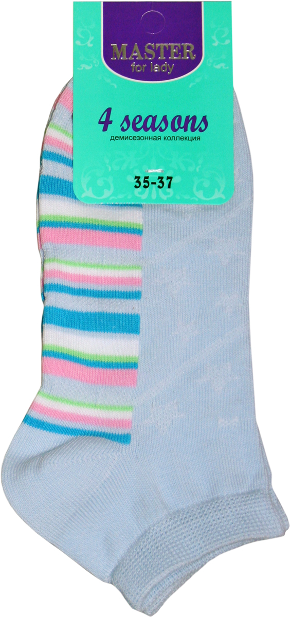 Носки женские Master Socks, цвет: голубой. 55910. Размер 2355910 Носки женские Master Socks, цвет: голубой. 55910. Размер 2355910Удобные носки Master Socks, изготовленные из высококачественного комбинированного материала с хлопковой основой, очень мягкие и приятные на ощупь, позволяют коже дышать.Эластичная резинка плотно облегает ногу, не сдавливая ее, обеспечивая комфорт и удобство. Носки с укороченным паголенком оформлены принтом в полоску. Практичные и комфортные носки великолепно подойдут к любой вашей обуви.