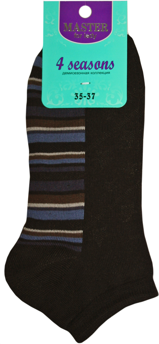 Носки женские Master Socks, цвет: черный. 55910. Размер 2355910 Носки женские Master Socks, цвет: черный. 55910. Размер 2355910Удобные носки Master Socks, изготовленные из высококачественного комбинированного материала с хлопковой основой, очень мягкие и приятные на ощупь, позволяют коже дышать.Эластичная резинка плотно облегает ногу, не сдавливая ее, обеспечивая комфорт и удобство. Носки с укороченным паголенком оформлены принтом в полоску. Практичные и комфортные носки великолепно подойдут к любой вашей обуви.