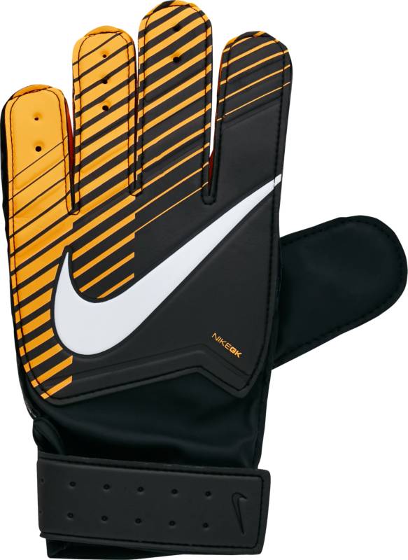 Перчатки вратарские детские Nike Match Goalkeeper, цвет: черный, размер 8GS0343-010 Перчатки вратарские детские Nike Match Goalkeeper, цвет: черный, размер 8GS0343-010Kids Nike Match Goalkeeper Football GlovesДетские футбольные перчатки Nike Match Goalkeeper смягчают нагрузку от удара мяча и обеспечивают оптимальный захват и контроль мяча в любых погодных условиях.Пеноматериал на основе латекса обеспечивает превосходное сцепление в любых условиях.Манжета с застежкой на липучке для регулируемой посадки.Перфорация в области пальцев усиливает вентиляцию.