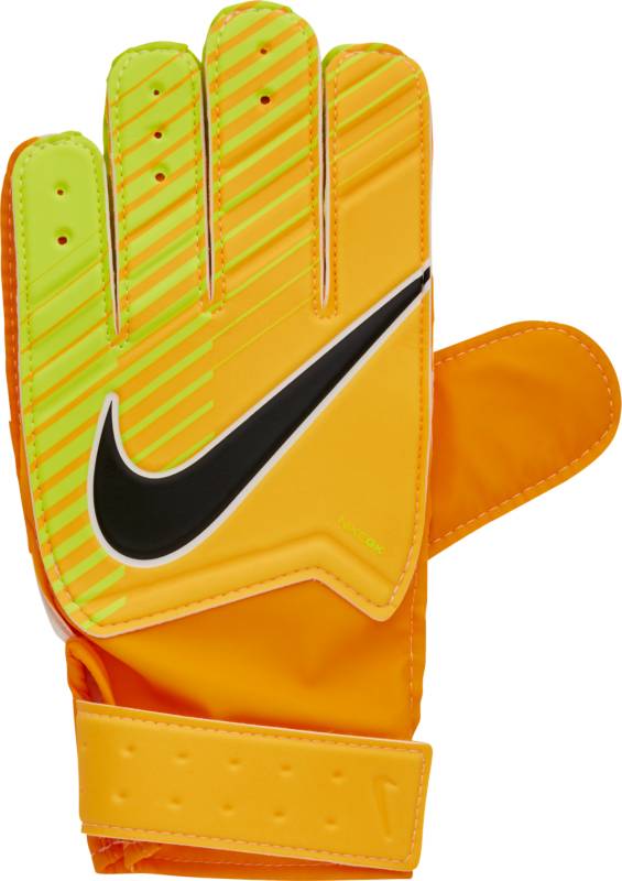 Перчатки вратарские детские Nike Match Goalkeeper, цвет: оранжевый. GS0343-845. Размер 7GS0343-845 Перчатки вратарские детские Nike Match Goalkeeper, цвет: оранжевый. GS0343-845. Размер 7GS0343-845Детские футбольные перчатки Nike Match Goalkeeper смягчают нагрузку от удара мяча и обеспечивают оптимальный захват и контроль мяча в любых погодных условиях. Пеноматериал на основе латекса обеспечивает превосходное сцепление в любых условиях.Манжета с застежкой на липучке для регулируемой посадки. Перфорация в области пальцев усиливает вентиляцию.