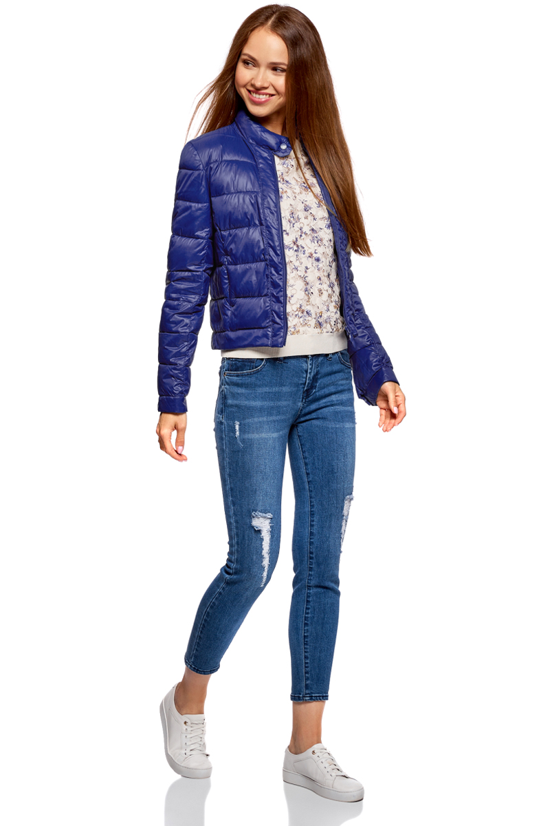 Куртка женская oodji Ultra, цвет: темно-синий. 10203038-5B/33445/7903N. Размер 42-170 (48-170)