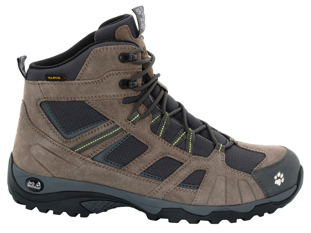 Ботинки трекинговые мужские Jack Wolfskin Vojo Hike Mid Texapore M, цвет: коричневый. 4011361-4088. Размер 9 (41,5)4011361-4088 Ботинки трекинговые мужские Jack Wolfskin Vojo Hike Mid Texapore M, цвет: коричневый. 4011361-4088. Размер 9 (41,5)4011361-4088Удобные трекинговые мужские ботинки Vojo Hike Mid Texapore от Jack Wolfskin прекрасно подойдут для походов с легким рюкзаком. Верх обуви выполнен из водоотталкивающей замши со вставками из прочной полиэфирной ткани для дополнительной терморегуляции. Внутренняя отделка выполнена из быстросохнущего полиэстера с водонепроницаемой дышащей мембраной Texapore. Шнуровка надежно фиксирует модель на ноге. Язычок вшитый. Оформлено изделие цветными вставками, на язычке и на заднике тиснением в виде названия и логотипа бренда.Гибкая эргономичная стелька из EVA с покрытием из текстильного материала, обладающего гигроскопическими свойствами. Прочная легкая подошва предназначена для универсального туристического использования. Она состоит из внешней подошвы, выполненной из гибкой, износостойкой резины, рисунок протектора которой обеспечивает оптимальное сцепление и безопасность; легкой внутренней подошвы из EVA, которая гарантирует высокий уровень комфорта и отличную амортизацию. В таких ботинках вы будете чувствовать себя удобно и комфортно.