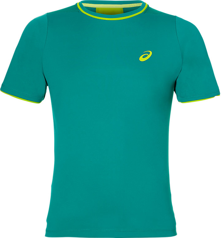 Футболка для тенниса мужская Asics Club Top, цвет: бирюзовый. 146473-4013. Размер S (46)146473-4013 Футболка для тенниса мужская Asics Club Top, цвет: бирюзовый. 146473-4013. Размер S (46)146473-4013Футболка Asics предназначена специально для бега. Эта легкая беговая футболка обеспечит вам безупречный комфорт и достижение высоких спортивных результатов благодаря мягкой, эластичной ткани, которая отводит влагу и поддерживает тело сухим. Плоские швы не натирают кожу и обеспечивают полный комфорт. Фасон рукавов-реглан элегантен и создает свободу движений. Футболка декорирована логотипом. Максимальный комфорт и уникальный спортивный образ!