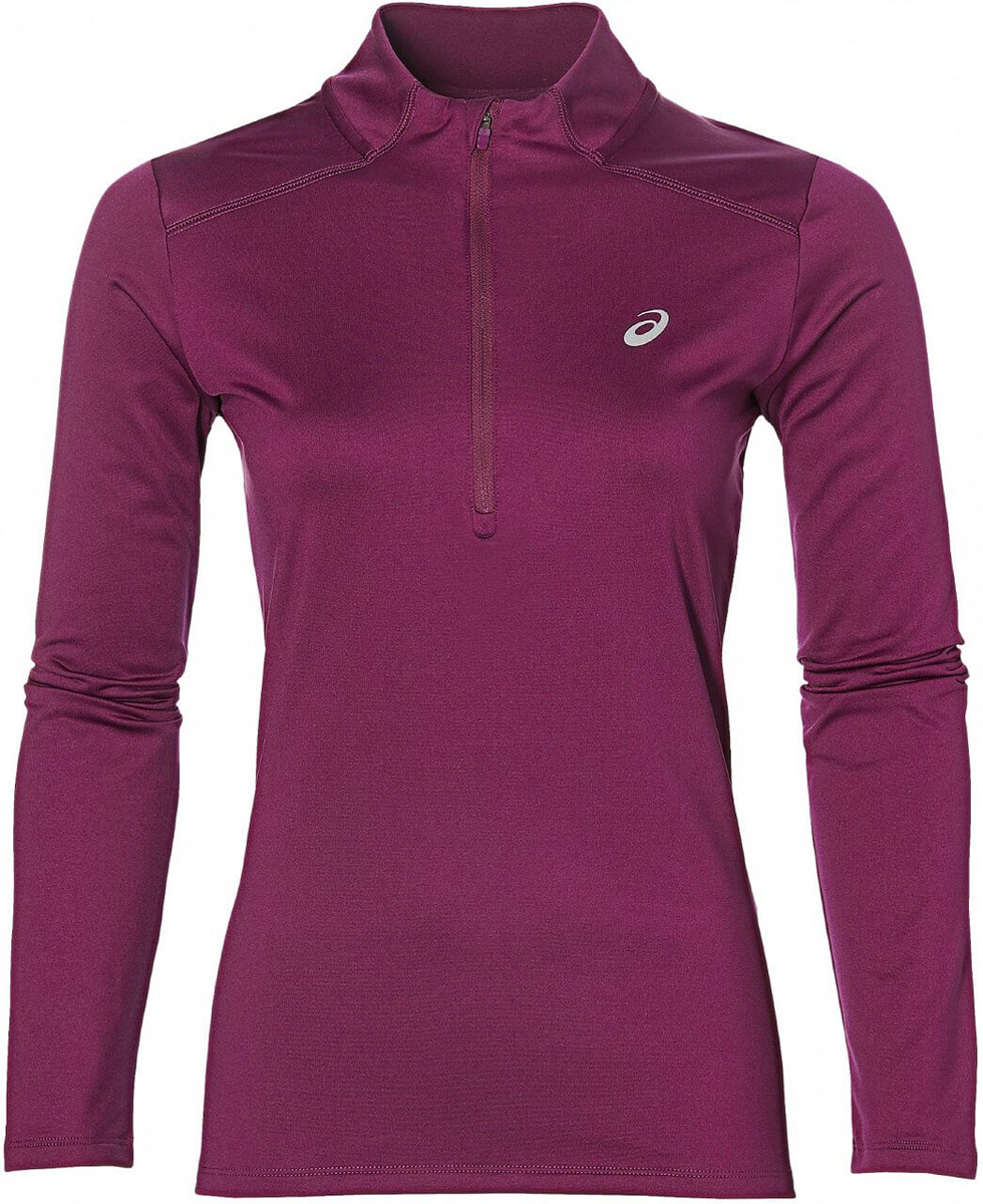 Лонгслив для бега женский Asics Ess Winter 1/2 Zip, цвет: фиолетовый. 134109-0290. Размер L (48/50)134109-0290 Лонгслив для бега женский Asics Ess Winter 1/2 Zip, цвет: фиолетовый. 134109-0290. Размер L (48/50)134109-0290Женский лонгслив для бега Asics Ess Winter 1/2 Zip выполнен из полиэстера с добавлением эластана. Ткань, изготовленная с применением технологии Motion Dry, позволяет удалять лишнюю влагу с кожи во время занятий спортом, обеспечивая тем самым замечательный уровень комфорта. Модель с длинными рукавами и воротником-стойкой спереди застегивается на застежку молнию с защитой для подбородка. Изделие оформлено светоотражаюшим логотипом спереди и светоотражающими полосками сзади. В этом лонгсливе вы будете выглядеть стильно, а ваше тело будет дышать. Вам не придется жертвовать внешним видом ради скорости, ведь эластичный и легкий трикотаж отлично смотрится.Лонгслив станет отличным дополнением к вашему гардеробу, в нем вам будет удобно и комфортно.