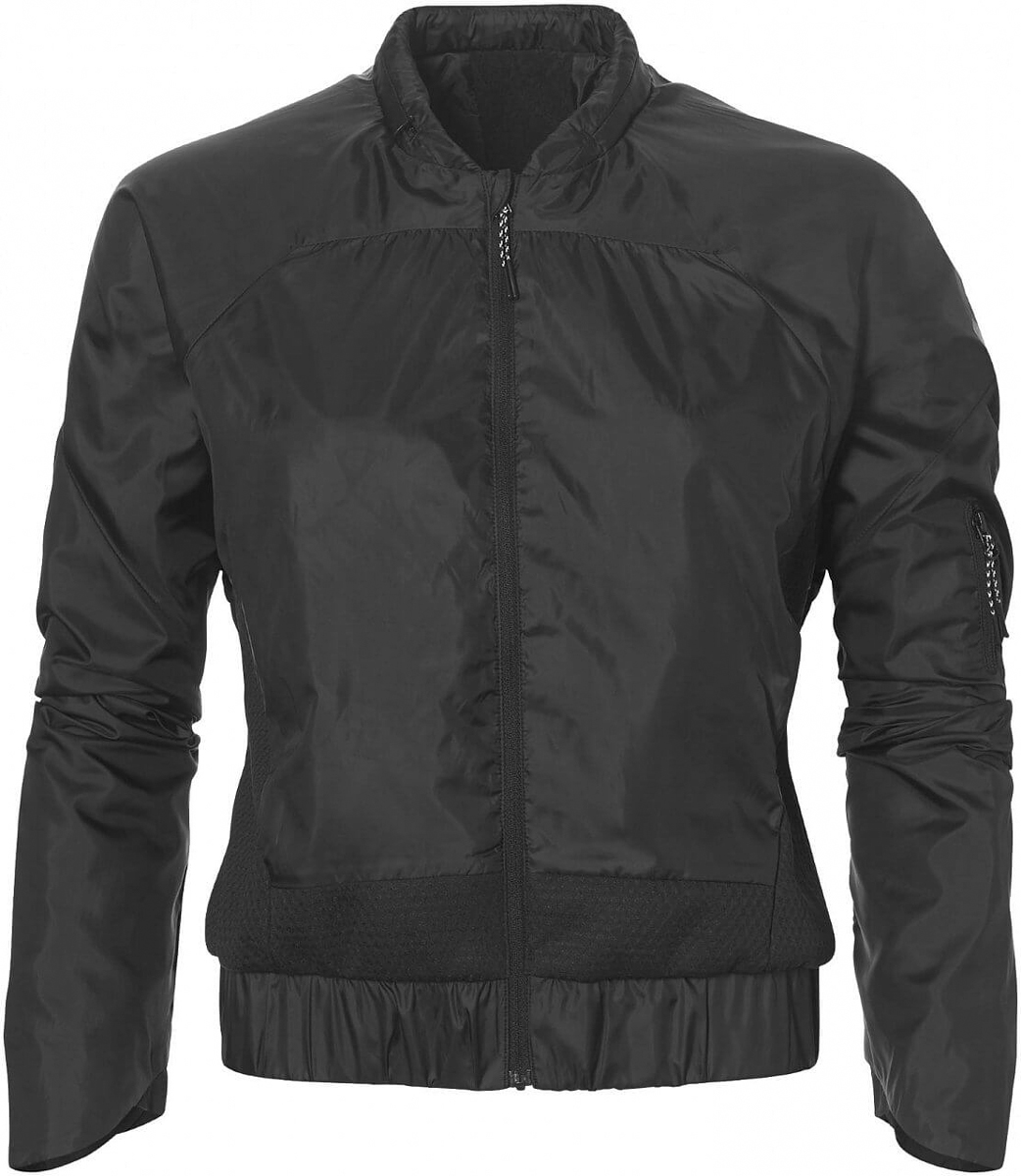 Куртка женская Asics Tech Jacket, цвет: черный. 146413-0904. Размер XS (42)146413-0904 Куртка женская Asics Tech Jacket, цвет: черный. 146413-0904. Размер XS (42)146413-0904Спортивная куртка от Asics станет вашим лучшим другом на разминке, в перерывах между сетами и на корте в прохладную погоду.