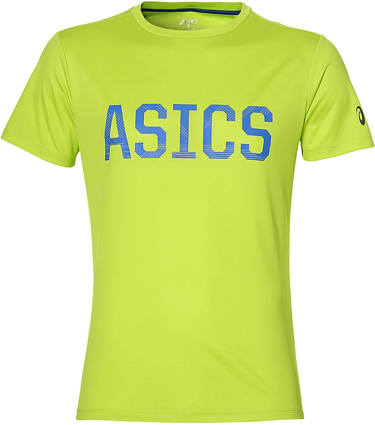 Футболка для фитнеса мужская Asics SS Graphic Tee, цвет: зеленый. 142879-0432. Размер XL (54)142879-0432 Футболка для фитнеса мужская Asics SS Graphic Tee, цвет: зеленый. 142879-0432. Размер XL (54)142879-0432Спортивная мужская футболка Asics Ss Graphic Tee, выполненная из высококачественного полиэстера, обладает высокой воздухопроницаемостью, а также превосходно отводит влагу от тела, оставляя кожу сухой даже во время интенсивных тренировок. Такая футболка великолепно подойдет как для повседневной носки, так и для спортивных занятий. Модель с короткими рукавами и круглым вырезом горловины оформлена крупным принтом с логотипом бренда на груди.