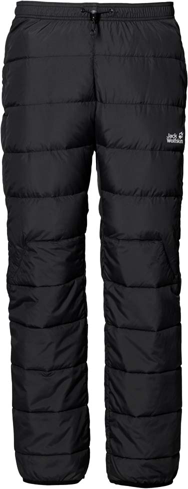 Брюки утепленные мужские Jack Wolfskin Atmosphere Pants M, цвет: черный. 1501141-6000. Размер XL (52)1501141-6000 Брюки утепленные мужские Jack Wolfskin Atmosphere Pants M, цвет: черный. 1501141-6000. Размер XL (52)1501141-6000Экстратеплые и легкие пуховые брюки Jack Wolfskin Atmosphere Pants при температуре ниже нуля помогут вам согреться как в горной хижине, так и в палатке. Надев эти брюки, вы навсегда попрощаетесь с холодом.Модель прямого кроя стандартной посадки на талии с завышенной задней частью имеет пояс на регулируемой резинке со стоппером и дополнена задним прорезным карманом на молнии. Брюки изготовлены из легкой, прекрасно дышащей, ветро-и водостойкой ткани Full Dull Mini Ripstop. В качестве утеплителя использован легкий высокоэффективный утиный пух с перьями, который обеспечивает наилучшую в своем классе теплоизоляцию при минимальном весе. В области голеней, коленей и седла вместо пуха использован прочный синтетический утеплитель Microguard (120 г/м2). Этот материал менее чувствителен к намоканию и лучше переносит сдавливание.Когда необходимость в теплых брюках отпадет, их можно плотно упаковать в чехол, входящий в комплект. При этом они почти не займут места в вашем рюкзаке.