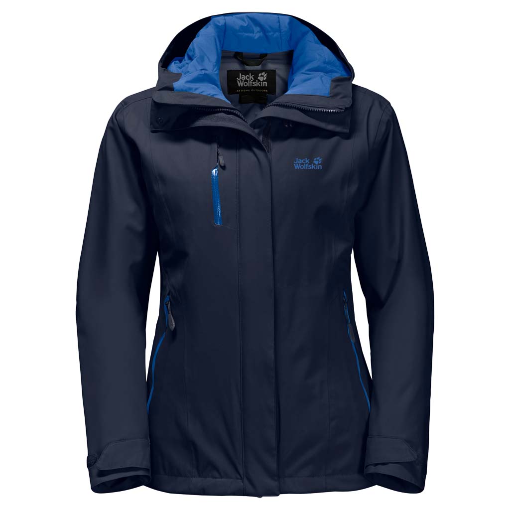 Куртка женская Jack Wolfskin Troposphere W, цвет: темно-синий. 1107851-1910. Размер M (48)1107851-1910 Куртка женская Jack Wolfskin Troposphere W, цвет: темно-синий. 1107851-1910. Размер M (48)1107851-1910Зимняя куртка для хайкинга Jack Wolfskin Troposphere, разработанная специально для зимних забав в снежных условиях и в ледяную стужу, сочетает в себе безграничную свободу движения и отличную теплоизоляцию. Модель полуприталенного кроя с высоким воротником-стойкой, надежно защищающим от ветра, застегивается на молнию с ветрозащитной планкой на кнопках и дополнена вшитым капюшоном с защитным козырьком и возможностью регулировать внутренний объем и область обзора. Изделие имеет два кармана на бедрах, нагрудный карман, внутренний карман, вентиляционные молнии в подмышечной области, дополнительные манжеты и канал для провода наушников. Под эластичной наружной тканью находится утеплитель Downfiber - продуманная смесь пуха с водоотталкивающей обработкой и синтетических волокон. Этот функциональный утеплитель очень эффективный, легкий и нечувствительный к влаге, что делает его идеальным для активного использования на открытом воздухе в зимних условиях. Преимуществом куртки также является экстра дышащая технология Texapore O2+, обеспечивающая защиту от непогоды. Эта версия Texapore ветро- и водонепроницаема, слегка эластична и обеспечивает отличный комфорт в ношении. Если вам требуется усилить вентиляцию, просто расстегните молнии в подмышечных областях.- Материал верха: Texapore O2+ Stretch 2L: эластичная, совершенно водо- и ветронепроницаемая, невероятно дышащая наружная ткань (водостойкость в мм водяного столба: 20 000, паропроницаемость (MVTR): > 15 000 г/м2/24 ч). - Утеплитель 1: Downfiber 700 cuin: утеплитель состоит из 70% утиного пуха с водоотталкивающей обработкой и 30% невероятно теплых, быстросохнущих и легких в уходе синтетических волокон с высоким ворсом (упругость 700 cuin); сертифицировано RDS. - Утеплитель 2: Microguard (120 г/м2): эффективный синтетический утеплитель.