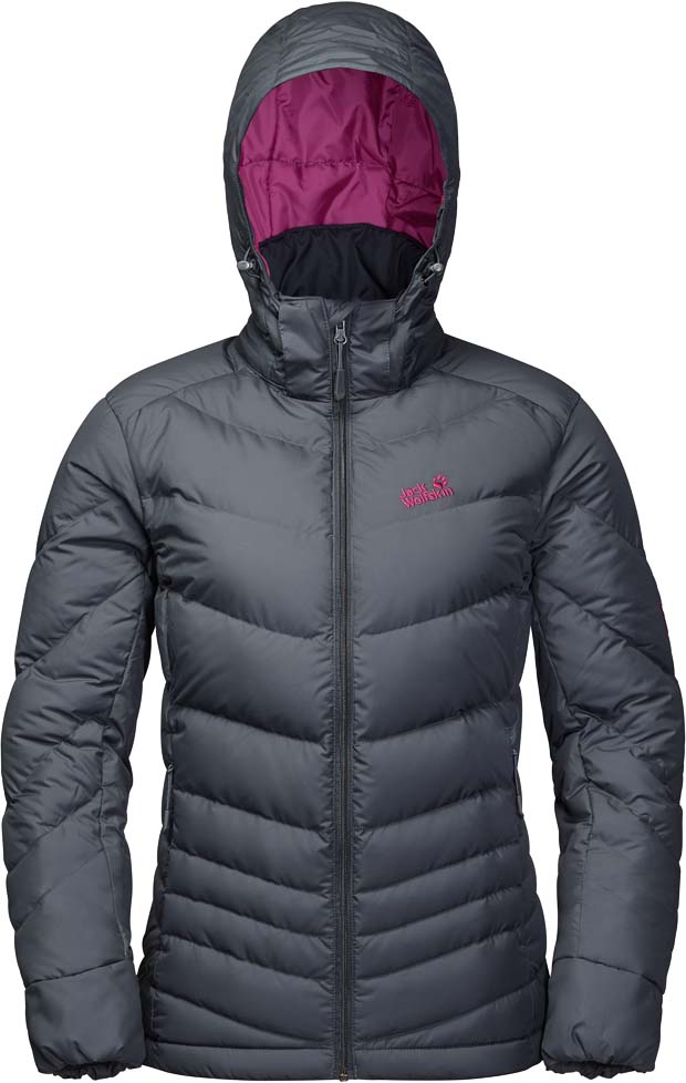Пуховик женский Jack Wolfskin Selenium, цвет: серый. 1201522-6231. Размер XXL (56)1201522-6231 Пуховик женский Jack Wolfskin Selenium, цвет: серый. 1201522-6231. Размер XXL (56)1201522-6231Ветронепроницаемая, очень теплая куртка на пуху с отстегивающимся капюшоном Jack Wolfskin Selenium обеспечит вам надежное тепло для долгих и холодных дней. Модель приталенного кроя с воротником-стойкой, надежно защищающим от ветра, застегивается на молнию и дополнена двумя внешними и внутренним прорезными карманами на молниях. Съемный капюшон дополнен возможностью регулировать внутренний объем и область обзора. С курткой Selenium вы всегда готовы к зимним приключениям. Эта теплая и удобная пуховая куртка великолепно подходит для холодной погоды.В качестве наполнителя выбран объемный утиный пух и перья, а также Microguard (80 г/м?) - синтетический утеплитель со средним уровнем теплоизоляции. Даже несмотря на то, что куртка очень мало весит, вы сможете почувствовать тепло сразу же, как только ее наденете. Ветронепроницаемая внешняя ткань Stormlock Softtouch, очень легкая и мягкая, повышает теплоизоляцию. Капюшон защищает голову от холода, и если он вам не нужен, его можно отстегнуть.