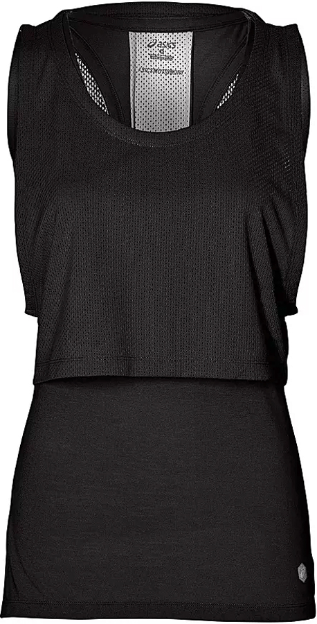 Майка женская Asics Layered Tank, цвет: черный. 146519-0904. Размер L (48/50)146519-0904 Майка женская Asics Layered Tank, цвет: черный. 146519-0904. Размер L (48/50)146519-0904Тренируйтесь стильно. Стильная одежда для спорта поможет вам тренироваться чаще, начиная неделю с пилатеса в понедельник и заканчивая ее на тренажерах в пятницу. Эта майка удобна для гимнастики и стретчинга и совершенно не ограничивает вас на пути к достижению ваших целей. Отлично выглядит и дарит отличные ощущения во время тренировки.