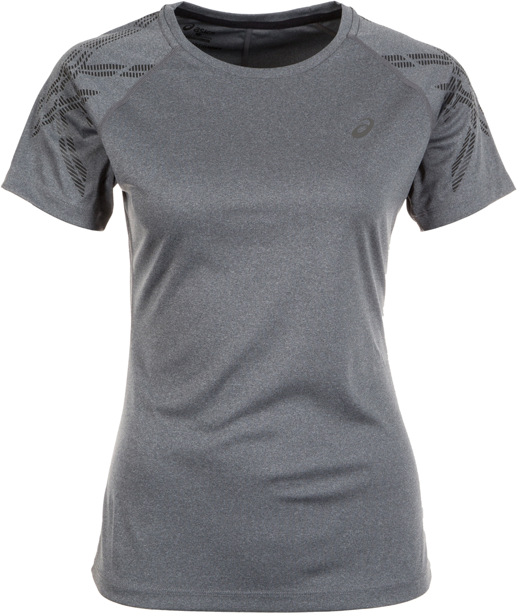 Футболка для бега женская Asics Stripe SS Top, цвет: серый. 141224-0773. Размер S (44/46)141224-0773 Футболка для бега женская Asics Stripe SS Top, цвет: серый. 141224-0773. Размер S (44/46)141224-0773Футболка Asics предназначена специально для бега. Эта легкая беговая футболка обеспечит вам безупречный комфорт и достижение высоких спортивных результатов благодаря мягкой, эластичной ткани, которая отводит влагу и поддерживает тело сухим. Плоские швы не натирают кожу и обеспечивают полный комфорт. Фасон рукавов-реглан элегантен и создает свободу движений. Футболка декорирована логотипом. Максимальный комфорт и уникальный спортивный образ!