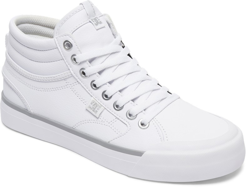Кеды женские DC Shoes Evan Hi, цвет: белый, серебристый. ADJS300147-WS4. Размер 8,5B (40)ADJS300147-WS4 Кеды женские DC Shoes Evan Hi, цвет: белый, серебристый. ADJS300147-WS4. Размер 8,5B (40)ADJS300147-WS4Кеды от DC Shoes выполнены из натуральной кожи зернистой текстуры и оформлена прострочкой. Язычок оформлен фирменной нашивкой. Ярлычок на заднике облегчит надевание модели. На ноге модель фиксируется с помощью шнурков. Внутренняя поверхность выполнена из текстиля. Стелька из ЭВА-материала с покрытием из текстиля комфортна при движении. Подошва изготовлена из высококачественной резины и дополнена протектором, который гарантирует отличное сцепление с любой поверхностью.