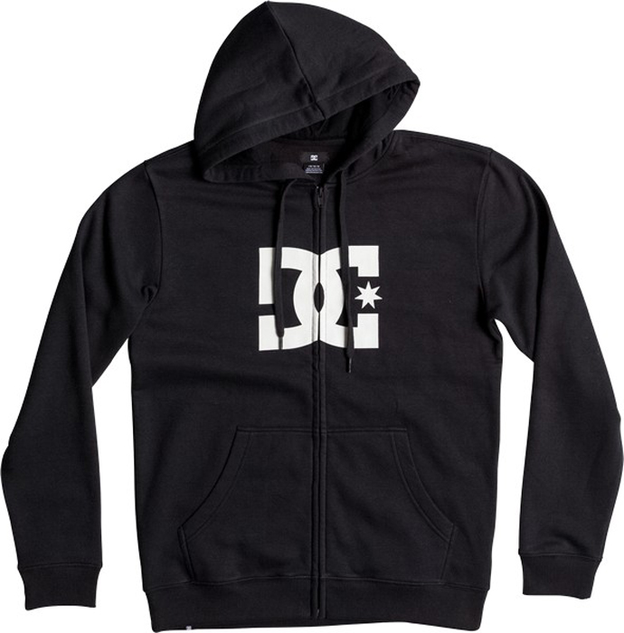 Толстовка мужская DC Shoes Star, цвет: черный. EDYSF03108-KVJ0. Размер L (50)EDYSF03108-KVJ0 Толстовка мужская DC Shoes Star, цвет: черный. EDYSF03108-KVJ0. Размер L (50)EDYSF03108-KVJ0Толстовка от DC Shoes выполнена из хлопкового материала. Модель с длинными рукавами и капюшоном с затягивающимся шнурком застегивается на молнию и спереди дополнена карманом кенгуру. Толстовка на груди декорирована принтом в виде фирменного логотипа бренда.