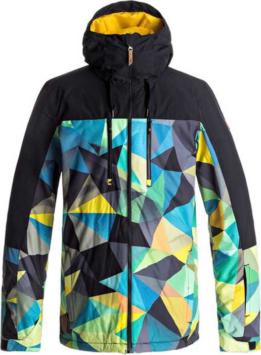 Куртка мужская Quiksilver, цвет: антрацитовый, лазурный, светло-оранжевый. EQYTJ03126-BYH6. Размер XL (52)EQYTJ03126-BYH6 Куртка мужская Quiksilver, цвет: антрацитовый, лазурный, светло-оранжевый. EQYTJ03126-BYH6. Размер XL (52)EQYTJ03126-BYH6Сноубордическая куртка Quiksilver изготовлена из мембранной ткани (полиэстер простого плетения). В качестве утеплителя используется наполнитель Warmflight (тело 100 г, рукава 80 г, капюшон 60 г). Подкладка выполнена из тафты и трикотажа с начесом. Предусмотрены сеточные вставки в области подмышек. Все основные швы проклеены. Система пристегивания позволяет куртку и штаны пристегнуть друг к другу.Модель современного кроя с капюшоном застегивается на молнию с защитой подбородка. Капюшон оснащен тремя регулировками. Куртка дополнена несъемной противоснежной юбкой, которая застегивается на кнопки. Манжеты рукавов регулируются с помощью хлястиков и липучек. Куртка имеет удобные карманы, из которых карман для скипасса и внутренний карман для катальной маски. Имеется карабин для ключей.