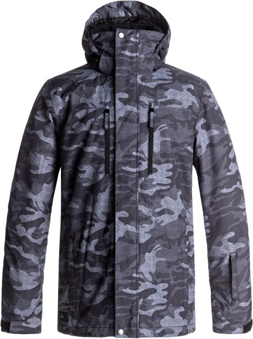 Куртка мужская Quiksilver Mission, цвет: антрацитовый, серый, светло-серый. EQYTJ03128-KVJ9. Размер S (46)EQYTJ03128-KVJ9 Куртка мужская Quiksilver Mission, цвет: антрацитовый, серый, светло-серый. EQYTJ03128-KVJ9. Размер S (46)EQYTJ03128-KVJ9Сноубордическая куртка Quiksilver Mission изготовлена из мембранной ткани (полиэстер простого плетения). В качестве утеплителя используется наполнитель Warmflight (тело 120 г, рукава 80 г, капюшон 60 г). Подкладка выполнена из тафты и трикотажа с начесом. Предусмотрены сеточные вставки в области подмышек. Все основные швы проклеены. Система пристегивания позволяет куртку и штаны пристегнуть друг к другу.Модель современного кроя со съемным капюшоном застегивается на молнию с ветрозащитной планкой на кнопках. Размер капюшона можно регулировать. Куртка дополнена несъемной противоснежной юбкой, которая застегивается на кнопки. Манжеты рукавов регулируются с помощью хлястиков и липучек. Куртка имеет удобные карманы, из которых карман для скипасса и внутренний карман для катальной маски. Имеется карабин для ключей.
