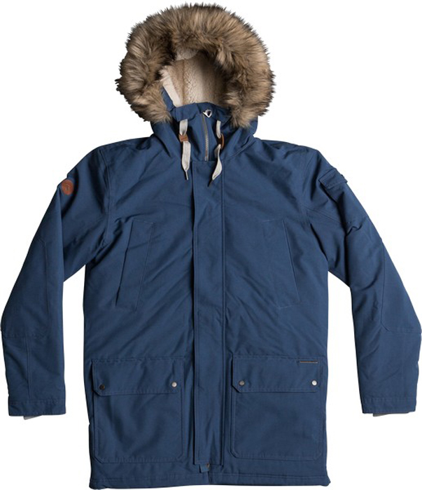 Парка мужская Quiksilver Ferris, цвет: темно-синий. EQYJK03332-BRQ0. Размер M (48)EQYJK03332-BRQ0 Парка мужская Quiksilver Ferris, цвет: темно-синий. EQYJK03332-BRQ0. Размер M (48)EQYJK03332-BRQ0Мужская парка Quiksilver Ferris изготовлена из технологичного водостойкого материала. В качестве утеплителя используется наполнитель 3M Thinsulate Type KK (240 г). На изделии предусмотрена сверхтеплая подкладка из шерпы. Все основные швы проклеены. Модель современного кроя с капюшоном застегивается на молнию с ветрозащитной планкой на кнопках. Размер капюшона можно регулировать. Капюшон дополнен съемной опушкой из синтетического меха. На рукавах предусмотрены трикотажные манжеты. Куртка имеет удобные карманы, из которых два утеплены.