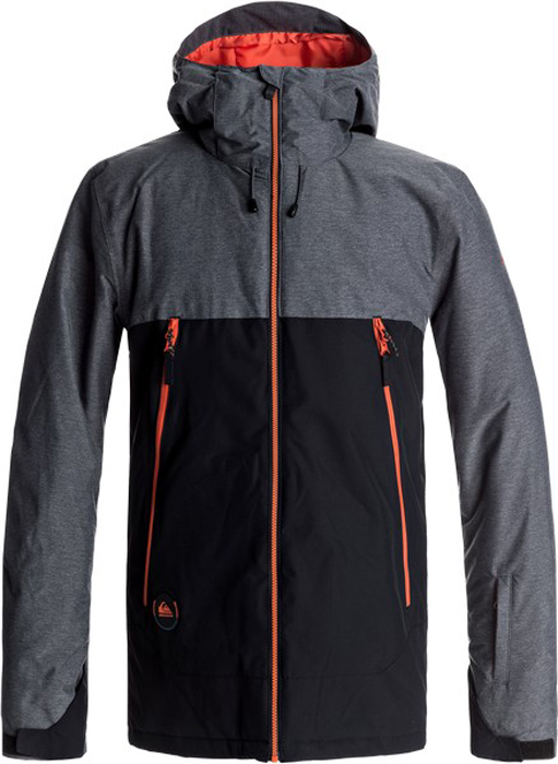 Куртка мужская Quiksilver Sierra, цвет: черный, серый. EQYTJ03124-KVJ0. Размер L (50)EQYTJ03124-KVJ0 Куртка мужская Quiksilver Sierra, цвет: черный, серый. EQYTJ03124-KVJ0. Размер L (50)EQYTJ03124-KVJ0Сноубордическая куртка Quiksilver Sierra изготовлена из мембранной ткани. В качестве утеплителя используется наполнитель Warmflight (тело 100 г, рукава 80 г, капюшон 60 г). Подкладка выполнена из сетки и тафты со вставками из трикотажа с начесом. Предусмотрены сеточные вставки в области подмышек. Все основные швы проклеены. Система пристегивания позволяет куртку и штаны пристегнуть друг к другу.Модель современного кроя с капюшоном застегивается на молнию с защитой подбородка. Капюшон оснащен тремя регулировками. Куртка дополнена несъемной противоснежной юбкой, которая застегивается на кнопки. На рукавах предусмотрены манжеты-гейтеры из лайкры. Рукава регулируются с помощью хлястиков и липучек. Куртка имеет удобные карманы, из которых карманы для скипасса, катальной маски и медиаустройств. Имеется карабин для ключей.