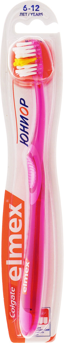 Colgate Детская зубная щетка Элмекс Юниор, мягкая, для детей 6-12 лет, цвет: розовый250971_розовый Colgate Детская зубная щетка Элмекс Юниор, мягкая, для детей 6-12 лет, цвет: розовый250971_розовыйЗубная щетка Colgate Элмекс Юниор специально разработана для тщательного ухода за зубами в период смены молочных зубов на постоянные. Зубная щетка Colgate имеет эргономичную ручку. Маленькая головка щетки позволяет очистить труднодоступные моляры и прорезывающиеся постоянные зубы. Удлиненные перекрещивающиеся щетинки особенно эффективно очищают труднодоступные межзубные промежутки. Бережное очищение благодаря закругленным кончикам щетинок. Товар сертифицирован.