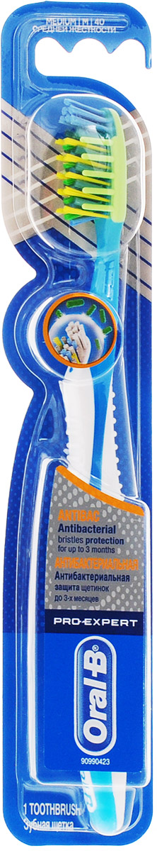 Oral-B Зубная щетка Pro-Expert антибактериальная, средней жесткости, цвет: голубойORL-81569571_голубой Oral-B Зубная щетка Pro-Expert антибактериальная, средней жесткости, цвет: голубойORL-81569571_голубойЗубная щетка Oral-B Pro-Expert антибактериальная не предназначена для детей младше трех лет.Антибактериальные щетинки содержат частицы серебра и помогают замедлить рост бактерий. Щетинки не уничтожают бактерии во рту и не защищают от болезней.Товар сертифицирован.