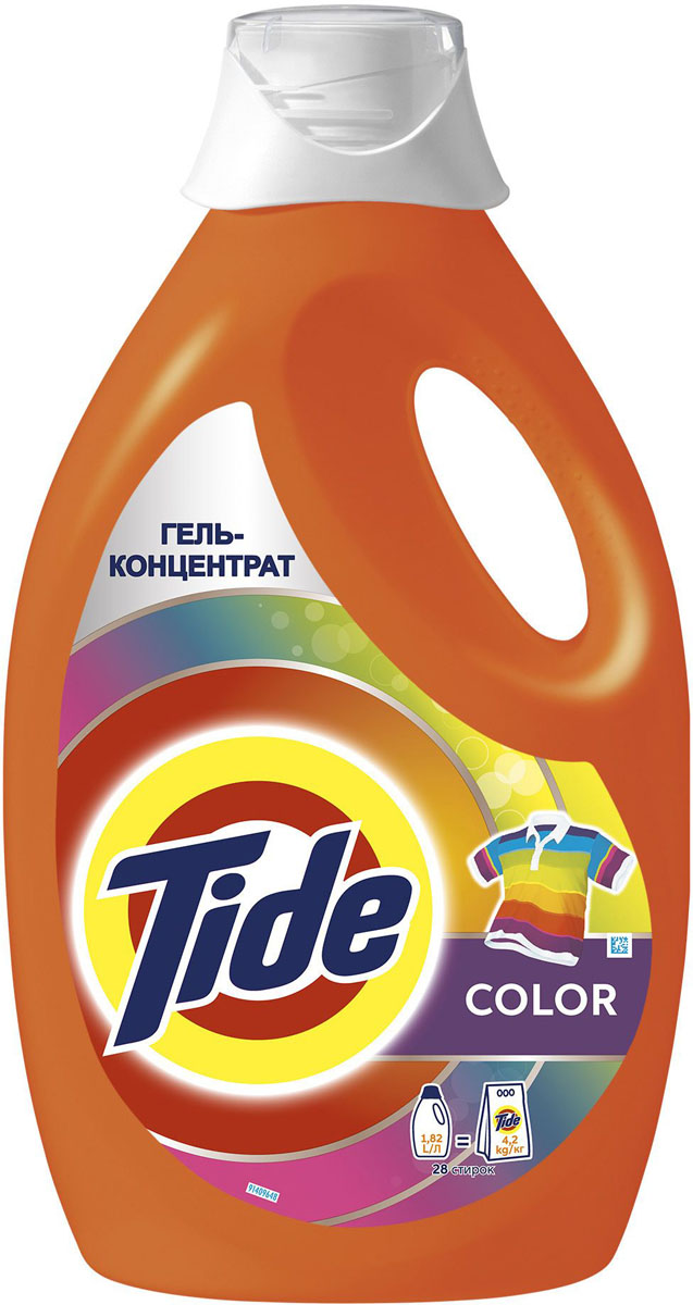 Гель для стирки Tide Color, 1,82 лTS-81648714 Гель для стирки Tide Color, 1,82 лTS-81648714Гель-концентрат Tide Color отлично отстирывает одежду, заботясь о яркости ее цвета. Не тратьте драгоценное время на стирку — доверьте ее Tide, и он с легкостью сделает все за вас. Вдобавок Tide придаст вашей одежде легкий и приятный аромат.