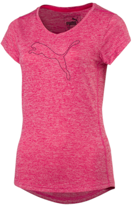 Футболка женская Puma Heather Cat Tee, цвет: малиновый. 51412121. Размер L (46/48)51412121 Футболка женская Puma Heather Cat Tee, цвет: малиновый. 51412121. Размер L (46/48)51412121Футболка изготовлена с использованием высокофункционального материала coolCELL, который отводит влагу, обеспечивает циркуляцию воздуха у поверхности кожи и гарантирует комфорт и прекрасную терморегуляцию во время активных тренировок и занятий спортом. Нижний подол снабжен кулиской с продернутым в ней эластичным шнуром для подгонки изделия по фигуре и регулировании его длины. Футболка имеет интересный сборчатый крой рукава и плеча, что делает её особенно женственной, а также декорирована логотипом Puma из светоотражающего материала для вашей безопасности в темное время суток. Ярлык с указанием размера нанесен на изнанку методом термопечати и не раздражает кожу.