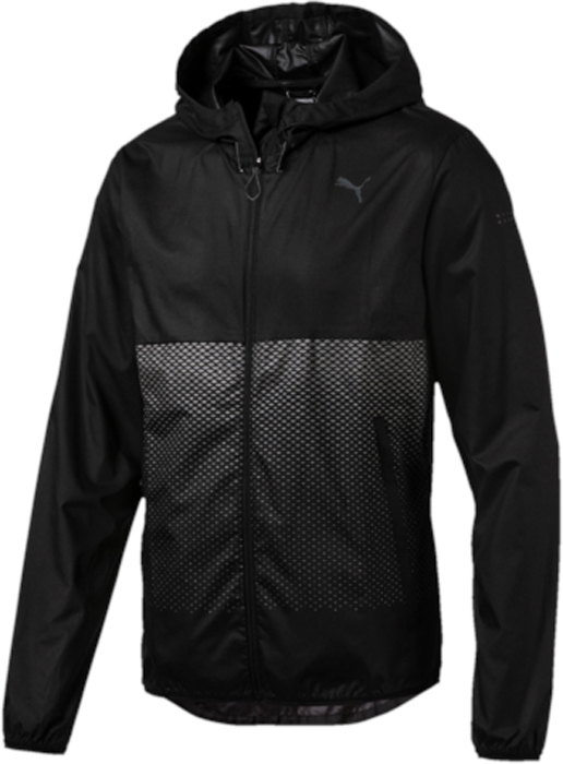 Ветровка мужская Puma NightCat Jacket, цвет: черный. 51556601. Размер XL (50/52)51556601 Ветровка мужская Puma NightCat Jacket, цвет: черный. 51556601. Размер XL (50/52)51556601Ветровка NightCat Jacket от Puma с капюшоном оснащена со всех сторон светоотражающими элементами, которые улучшают видимость во время бега в сумерках, на рассвете или ночью. Высокотехнологичные материалы WindCELL обеспечивают надежную защиту от ветра, оставаясь при этом дышащими, а также помогают поддерживать температуру тела во время тренировок на комфортном уровне. Имеются регулируемый капюшон на шнурках с заглушками, полноразмерная молния с защитой подбородка. Эластичные застежки на манжетах и по подолу для идеальной подгонки по фигуре. Два передних кармана на молнии и нагрудный карман для безопасного хранения предметов первой необходимости.