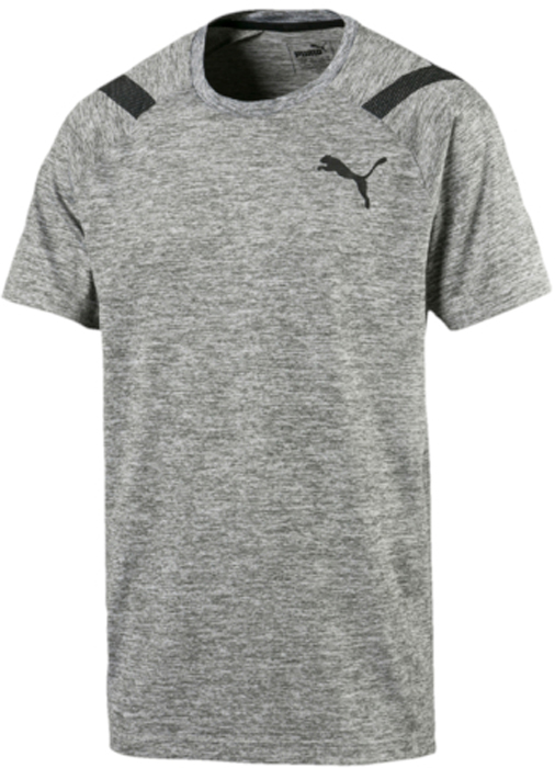 Футболка мужская Puma Bonded Tech Ss Tee, цвет: серый. 51564301. Размер L (48/50)51564301 Футболка мужская Puma Bonded Tech Ss Tee, цвет: серый. 51564301. Размер L (48/50)51564301Модель изготовлена с использованием высокофункциональной технологии DryCell, которая отводит влагу, поддерживает тело сухим и гарантирует комфорт во время активных тренировок и занятий спортом. Ворот отделан тесьмой, а детали кроя плеча – тесьмой с перфорацией.Боковые швы с нахлестом вперед, отделанные специальной клеящейся тесьмой, обеспечивают дополнительное удобство и не натирают кожу. Мягкий смесовый трикотаж, выступающий в качестве основного материала изделия, прекрасно впитывающий влагу, обеспечивает полный комфорт. Удлиненный задний подол надежно защищает поясницу во время занятий спортом. Модель имеет стандартную посадку и чуть зауженный фасон по фигуре, очень удобный для активных тренировок. Изделие декорировано логотипом DryCell, нанесенным методом термопечати сзади слева на подол, и логотипом Puma, нанесенным на грудь также методом термопечати.