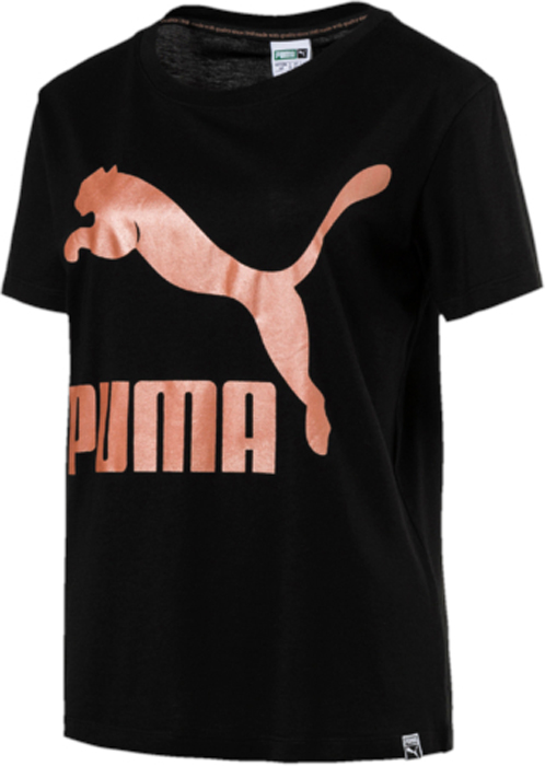 Футболка женская Puma Archive Logo Tee, цвет: черный. 57290561. Размер M (44/46)57290561 Футболка женская Puma Archive Logo Tee, цвет: черный. 57290561. Размер M (44/46)57290561Стильная футболка Archive Logo Tee для уверенных в себе спортивных девушек изготовлена из хлопка с добавлением модала. Модель имеет круглый вырез горловины, стандартные короткие рукава и посадку Regular fit. На груди футболка дополнена объемным логотипом PUMA. Отличная модель для отдыха и занятий спортом понравится современным модницам. Свободный крой футболки не сковывает движений.