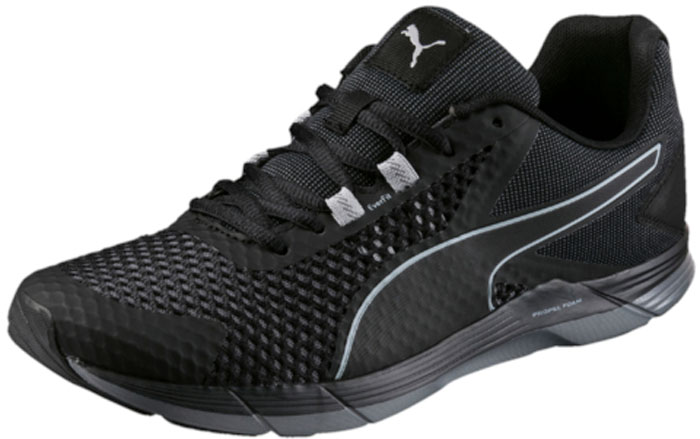 Кроссовки мужские для бега Puma Propel 2, цвет: черный. 18995705. Размер 11 (45)18995705 Кроссовки мужские для бега Puma Propel 2, цвет: черный. 18995705. Размер 11 (45)18995705Модель Puma Propel 2 со стильным современным силуэтом предназначена для легкого амортизированного бега. Верх выполнен из сверхлегкого дышащего текстиля. Двухслойный сетчатый материал позволяет воздуху свободно циркулировать. Бесшовная конструкция верха с наплавленными деталями обеспечивает минимальный вес обуви и улучшает скоростные свойства. Классическая шнуровка надежно фиксирует изделие на ноге. Высокотехнологичная амортизирующая подошва придает вашей походке легкость и упругость. Отличный вариант для стильных и активных людей.