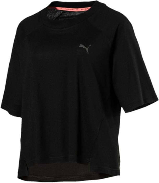 Футболка женская Puma Transition Tee, цвет: черный. 59232001. Размер M (44/46)59232001 Футболка женская Puma Transition Tee, цвет: черный. 59232001. Размер M (44/46)59232001Удобная и стильная футболка от Puma подходит не только для занятий спортом, но и для того, чтобы подчеркнуть ваш личный спортивный стиль в повседневной жизни. dryСELL – высокотехнологичный материал отводит влагу наружу и помогают сохранять сухость и свежесть. Боковые швы с прорезями для улучшения вентиляции тела. Свободная посадка не стесняет движений.