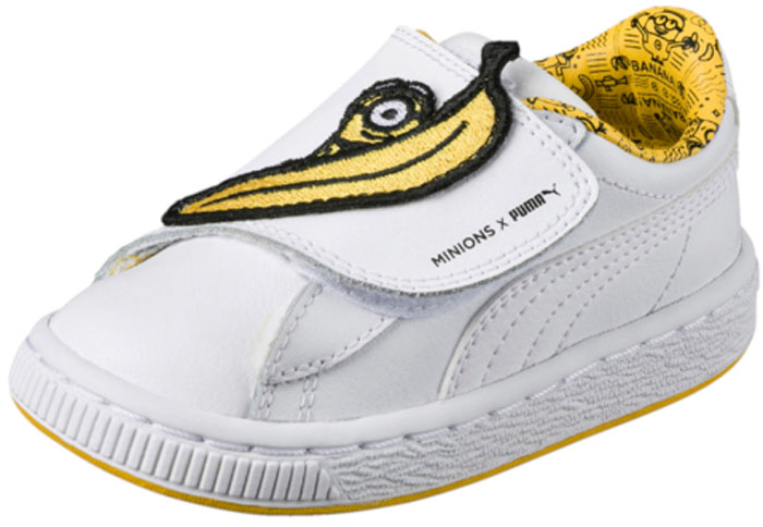 Кеды детские Puma Minions Basket WrapSt LPS, цвет: белый. 36408101. Размер 10 (27)36408101 Кеды детские Puma Minions Basket WrapSt LPS, цвет: белый. 36408101. Размер 10 (27)36408101Модные кеды Minions Basket WrapSt LPS от Puma займут достойное место среди коллекции обуви вашего ребенка. Модель выполнена из натуральной кожи. Кожаная стелька позволяет ногам дышать. Подошва оснащена рифлением для лучшего сцепления с поверхностью. СимволикаМиньонов в форме крупной застёжки-липучки с вышитым изображением банана и миньона Стюарта, яркая желтая подошва - всё это, как и отличные функциональные характеристики новых кроссовок, позволят наслаждаться миром любимых персонажей с комфортом.