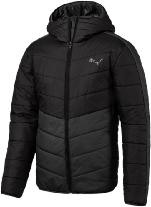 Куртка мужская Puma ESS warmCELL Padded Jacket, цвет: черный. 59236901. Размер S (44/46)59236901 Куртка мужская Puma ESS warmCELL Padded Jacket, цвет: черный. 59236901. Размер S (44/46)59236901Модель декорирована логотипом и другой фирменной символикой Puma, нанесенными методом пигментной печати, Она изготовлена с использованием высокофункциональной технологии WarmCell, которая благодаря «дышащим» свойствам материала удерживает тепло и сохраняет оптимальную температуру вашего тела даже в холодную погоду. Благодаря особой конструкции капюшон может складываться и дополнять высокий, надежно защищающий подбородок и шею от холода воротник. Капюшон, манжеты и подол снабжены эластичными завязками. Классический покрой от Puma рукавов и плеча обеспечивает удобство сгибания и разгибания руки в локте и полную свободу движений. Боковые швы с нахлестом вперед обеспечивают дополнительное удобство. Боковые карманы на молнии функциональны и вместительны. Капюшон, манжеты и подол снабжены эластичными завязками. Имеется петля для вешалки. Изделие имеет удобную стандартную посадку.