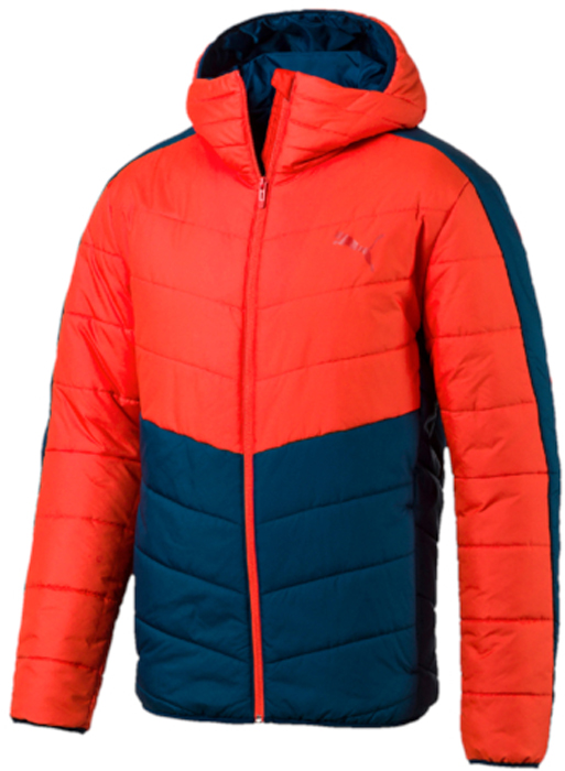Куртка мужская Puma ESS warmCELL Padded Jacket, цвет: красный, синий. 59236918. Размер XL (50/52)59236918 Куртка мужская Puma ESS warmCELL Padded Jacket, цвет: красный, синий. 59236918. Размер XL (50/52)59236918Модель декорирована логотипом и другой фирменной символикой Puma, нанесенными методом пигментной печати, Она изготовлена с использованием высокофункциональной технологии WarmCell, которая благодаря «дышащим» свойствам материала удерживает тепло и сохраняет оптимальную температуру вашего тела даже в холодную погоду. Благодаря особой конструкции капюшон может складываться и дополнять высокий, надежно защищающий подбородок и шею от холода воротник. Капюшон, манжеты и подол снабжены эластичными завязками. Классический покрой от Puma рукавов и плеча обеспечивает удобство сгибания и разгибания руки в локте и полную свободу движений. Боковые швы с нахлестом вперед обеспечивают дополнительное удобство. Боковые карманы на молнии функциональны и вместительны. Капюшон, манжеты и подол снабжены эластичными завязками. Имеется петля для вешалки. Изделие имеет удобную стандартную посадку.