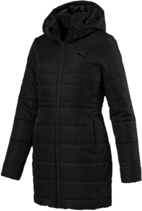 Куртка женская Puma ESS Hooded Padded Coat, цвет: черный. 59240901. Размер L (46/48)59240901 Куртка женская Puma ESS Hooded Padded Coat, цвет: черный. 59240901. Размер L (46/48)59240901Модель декорирована глянцевым логотипом и другой фирменной символикой Puma, нанесенными методом пигментной печати. Капюшон отстегивается, а высокий воротник с мягкой и уютной подкладкой из флиса надежно защищает подбородок и шею от холода. Боковые карманы обеспечит надежное хранение ваших вещей. Внутри манжеты и подол отделаны эластичным материалом. Также с изнанки на поясе имеется кулиска с затягивающимся шнуром, что способствует идеальной подгонке модели по фигуре. Также на изнанке имеется внутренний карман и петля для вешалки. Изделие имеет удобную стандартную посадку.