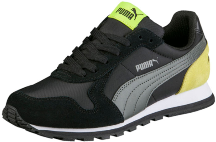 Кроссовки для мальчика Puma ST Runner NL Jr, цвет: черный, серый, желтый. 35877019. Размер 3 (34,5)35877019 Кроссовки для мальчика Puma ST Runner NL Jr, цвет: черный, серый, желтый. 35877019. Размер 3 (34,5)35877019Разработанные в лучших традициях PUMA кроссовки серии ST Runner NL Jr - идеальный вариант для прогулок и активного отдыха. Верхняя часть обуви из высококачественного нейлона с мягкими замшевыми вставками и накладками обеспечивает комфорт и прекрасную посадку по ноге. Модель ST Runner NL Jr – это неповторимый дизайн, новое прочтение классической традиции и прекрасное дополнение к стильному повседневному гардеробу.