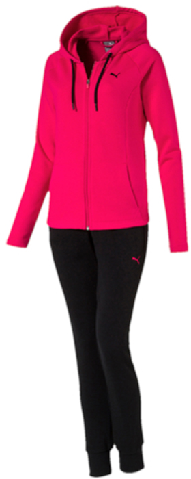 Спортивный костюм женский Puma Classic Sweat Suit cl, цвет: малиновый, черный. 59250228. Размер L (46/48)59250228 Спортивный костюм женский Puma Classic Sweat Suit cl, цвет: малиновый, черный. 59250228. Размер L (46/48)59250228Спортивный костюм от Puma состоит из толстовки и брюк.Толстовка декорирована вышитым логотипом Puma. Объем и форма капюшона регулируются затягивающимся шнуром. Карманы в боковых швах удобны и вместительны. Изделие имеет удобную стандартную посадку.Брюки декорированы вышитым логотипом Puma. Карманы в боковых швах удобны и вместительны. Пояс посажен на подкладку из эластичного материала. Манжеты по низу штанин отделаны трикотажем в резинку. Штанины заужены.